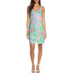 Lilly Pulitzer Adrianna Dress Floridita Flamingo Pink Blue Cotton XXS NWT $98
